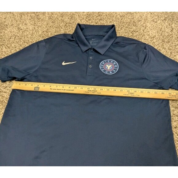 Nike Chicago Cubs Polo Shirt Mens XL Navy Blue Baseball Dri-Fit Performance - Picture 7 of 8